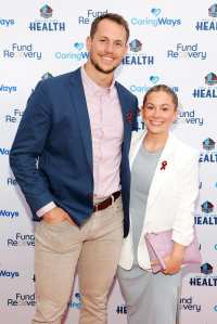 Shawn Johnson says she's embarrassed husband Andrew puts her bikini pic on billboard for 963rd birthday